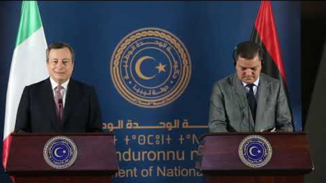 المؤتمر الصحفي المشترك لرئيس حكومة الوحدة الوطنية ورئيس الوزراء الايطالي